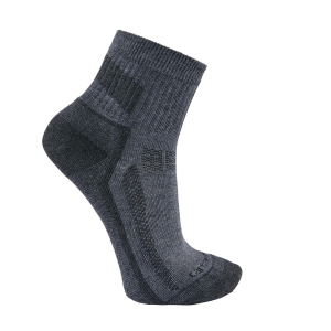 Carhartt Force Midweight Quarter Socks 3 Pack in Charcoal/Grey | Size Large