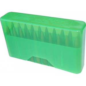 MTM Case-Gard J-20 Slip Top Rifle Ammo Box 20 Round in Clear Green | Size LLD-16