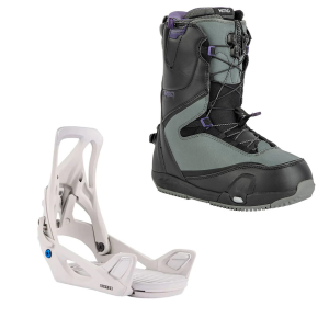 Nitro USA Nitro Women's Cave TLS Step On Snowboard Boots w/Women's Step On Large Bindings Gray Cloud 2023
