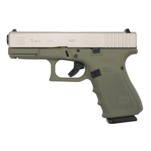 Glock Glock 19 GEN4 9mm 15-Round Pistol with Forest Green Frame and Shimmering Cerakote Alum