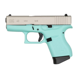 Glock Glock 43 9mm Robins Egg Blue Cerakote Single Stack Pistol (Made In USA)
