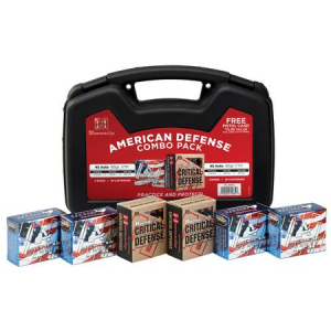 Hornady 45 Auto 185 gr American Defense Combo Pack 120 Rounds in MTM Case