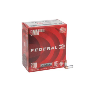 Federal 9mm 115 gr FMJ Aluminum Champion 200/Box