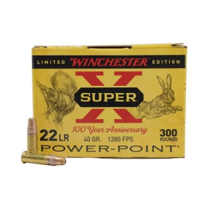 Winchester Winchester 22LR 40 gr HP Power Point Super X 100 Year Anniversary Police Trade-In Ammo 300/Box