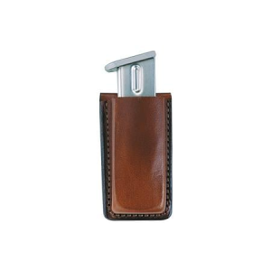 Bianchi Open Top Mag Pouch Single Tan Leather Belt Clip (Law Enforcement/Military Only)