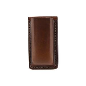 Bianchi Open Top Mag Pouch Single Tan Leather Belt Clip (Law Enforcement/Military Only)