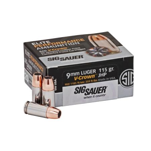 Sig Sauer SIG Sauer 9mm Luger 115 gr JHP Elite V-Crown 20/Box