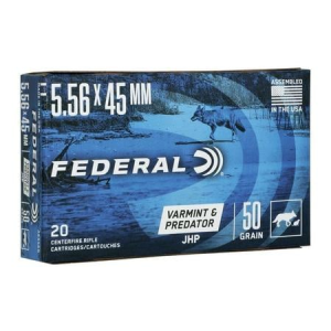 Federal Federal 5.56mm 50 Grain JHP American Eagle Varmint and Predator 20/Box