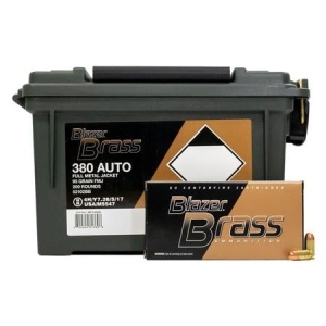 Cci CCI 380 Auto 95 gr FMJ Round Nose Blazer Brass 200 Round Ammo Can