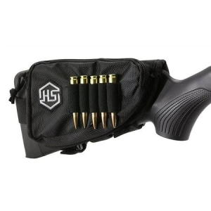 Hunters Specialties Hunters Specialties Buttstock Shell Holder W/ Pouch Holds 5 Cartridges Black Polyester