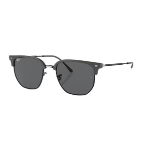 Ray-Ban Clubmaster Sunglasses - Grey on Black with Dark Grey Lenses