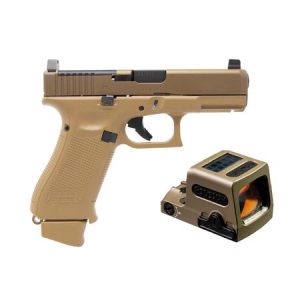 Glock Glock 19X MOS 9mm Pistol with Coyote Frame and Holosun Red Dot Optic