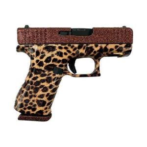 Glock Glock 43X 9mm Pistol with Mocha Glitter Slide and Cheetah Frame