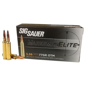Sig Sauer 5.56 NATO 77 Grain Open Tip Match Marksman 20/Box