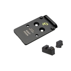 Night Fision Night Fision Optic Plate Blacked Out Sights Combo: RMR/507C to Glock Full Size MOS