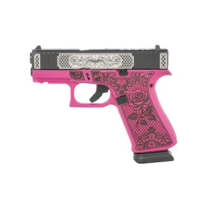 Glock Glock G43X MOS 9mm Optic Ready Pistol with Pink Rose Engraved Frame