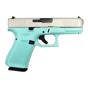Glock Glock 19 GEN5 9mm Pistol with Robins Egg Blue Cerakote Finish and Shimmering Aluminum