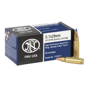 FN 5.7x28mm 40gr Hornady V-Max High Performance 50/Box