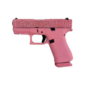 Glock 43x MOS 9mm Optic Ready w/ Pink Glitter Finish and Pink Cerakote Frame