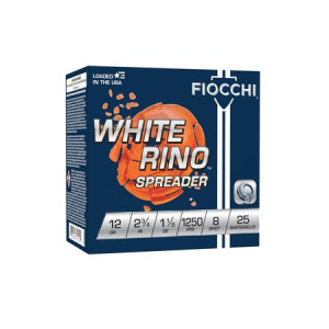 Fiocchi Fiocchi 12 Gauge 2-3/4 in 1 1/8 oz 8 Shot White Rino Spreader 25/Box