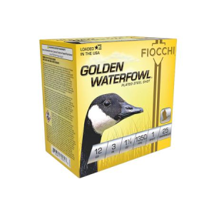 Fiocchi 12 Gauge 3" 1 1/4 oz #1 Steel Shot Golden Waterfowl 25/Box