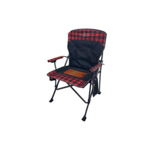 Black Sierra Equipment Heated Alpha Hardarm Chair, Red Buffalo Check