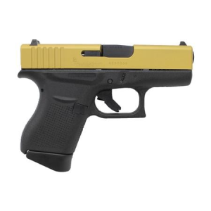 Glock Glock 43 9mm Single Stack Pistol with Cerakote Gold Slide (Made in USA)