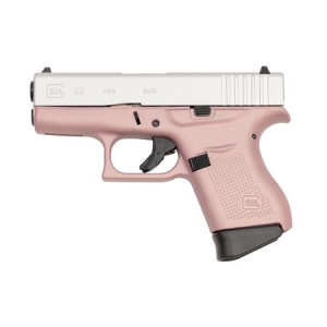 Glock Glock 43 9mm Carry Conceal PIstol with Cerakote Pink Frame and Aluminum Slide