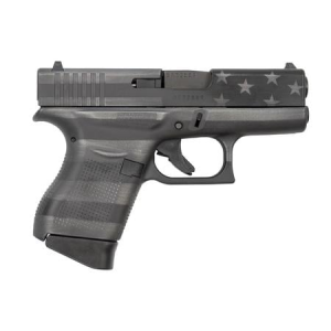Glock Glock 43 9mm Black and Gray Single Stack Pistol with American Flag Slide
