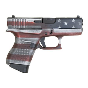 Glock Glock 43 9mm Single Stack Pistol with Cerakote Battleworn USA Flag Finish