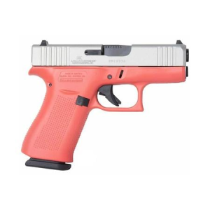 Glock Glock 43x 9mm Pistol with Cerakote Coral Frame and Shimmering Aluminum Slide