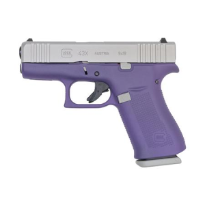 Glock Glock 43X 9mm 10-Round Pistol with Purple Frame and Silver PVD Slide