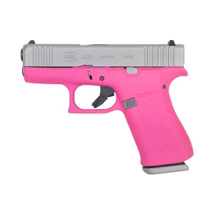 Glock Glock 43X 9mm 10-Round Pistol with Prison Pink Frame and Silver PVD Slide