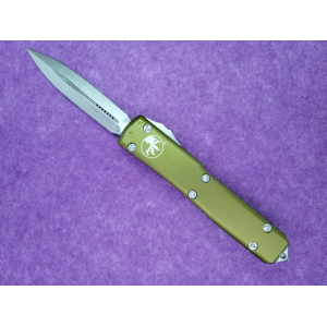 Microtech Ultratech Stonewashed Double Edge Dagger Blade OD Green Aluminum Handles - Microtech Knives