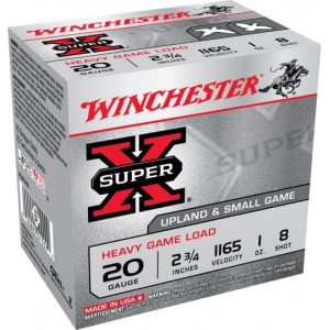 chester Super X Heavy Game Load 20 Gauge 2.75 1 Oz 8 Shot 25 Bx/ 10 Cs Ammo