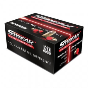 o Inc 9124TMCSTRKRED Streak Visual 9mm Luger 124 Gr Total Metal Jacket (TMJ) 20 Per Box/10 Cs Ammo