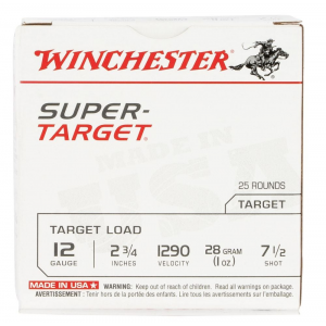 chester TRGT12907 Super Target 12 Gauge 2.75 1 Oz 7.5 Shot 25 Bx/ 10 Cs Ammo