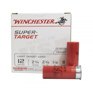 chester Super Target 12 Gauge 2.75 1 1/8 Oz #8 Shot 25 Round Box Ammo