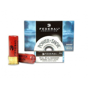 eral Standard Power-Shok Buckshot 12 Gauge 2.75 9 Pellet 5 Round Box Ammo