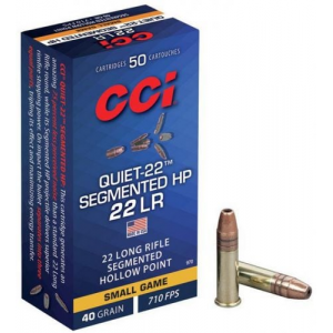  Quiet .22 LR Segmented Hollow Point 40 GR 50rd Box Ammo