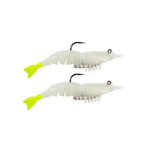 Z-man Rigged EZ ShrimpZ 3 1/2" Length, Glow/Chartreuse Tail, Package of 2 - Z-Man