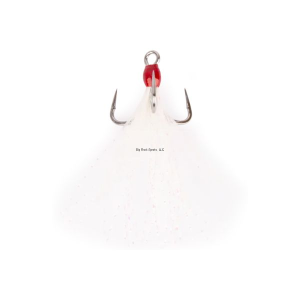 Mustad Tactical Bass Hooks, In-Line Triple Grip, White Tinsel, 6, 2 pack, TS Finish - Mustad