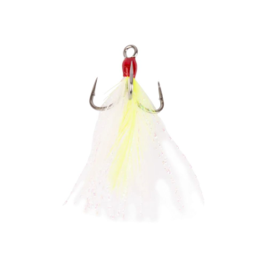 Mustad Tactical Bass Hooks, Feather Triple Grip Chartruese Size 2 - Mustad