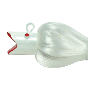 Sea StrikerChute Rig, 8" Nylon Hair, 2 oz, Swing Hook, White - Sea Striker