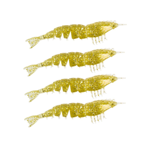 Z-man Un-Rigged EZ ShrimpZ 3 1/2" Length, Gold Flake, Package of 4 - Z-Man