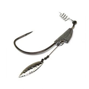 Gamakatsu Spring Lock Spinner, NS Black, Nickle willowleaf blade, 12/0-3/4oz - Gamakatsu