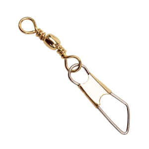 Eagle Claw Brass Barrel Swivel w/Safety Snap Size 1/0 (Per 12) - Eagle Claw