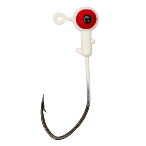 Eagle Claw Ball Head Jig-1/8oz, white/red, 10pk - Eagle Claw