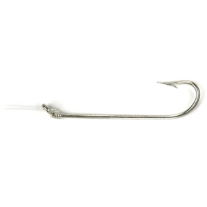 Sea Striker Snelled Hooks 6pk Sz1 Long Shank Tinned Pacific Bass, 12" Leader - Sea Striker