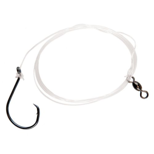 Eagle Claw Lazer Sharp Inline Octopus Circle Striped Bass Rig Size 6/0 Platinum Black L7228 Hook 42" 1 Per Pack - Eagle Claw
